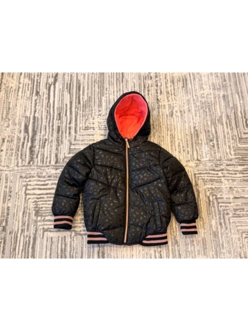 Limited Too girls size 4T black leopard Winter puffer coat